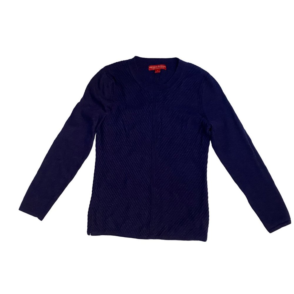 Krimson Klover Women's XS Long Sleeve Crew Neck Navy Blue Sweater